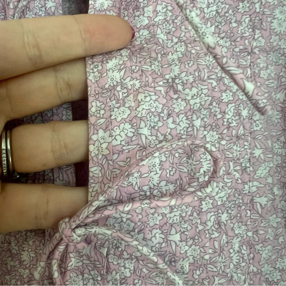 J Crew Liberty Scallop Poplin Popver Top Flower Market Pink Floral Women's XS